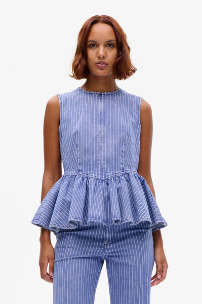 Baum Und Pferdgarten Merja Denim Sleeveless Top - Dutch Blue Stripe