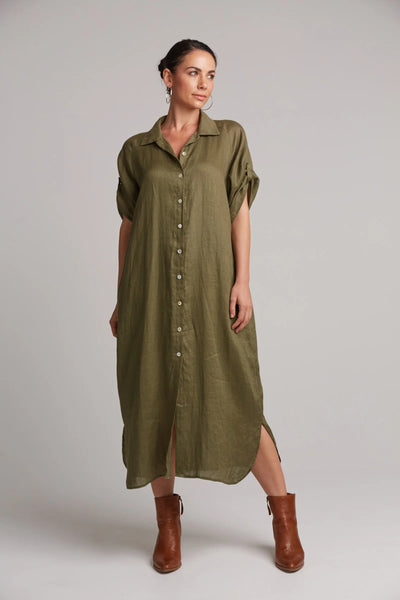 EB&IVE Studio Linen Shirt Dress - Khaki