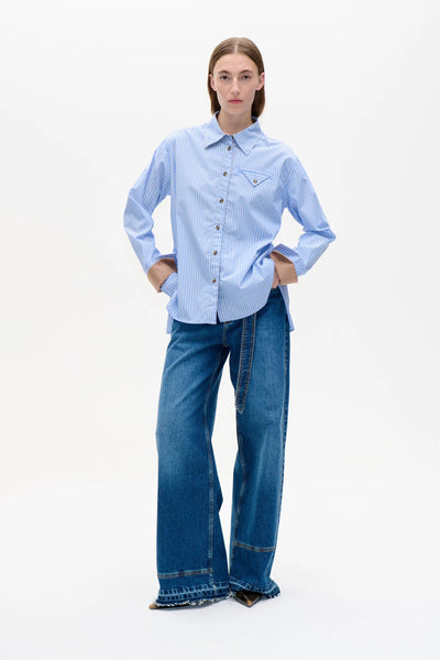 Baum Und Pferdgarten Melinda Stripe Shirt - Light Blue Stripe