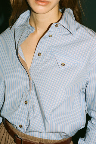 Baum Und Pferdgarten Melinda Stripe Shirt - Light Blue Stripe