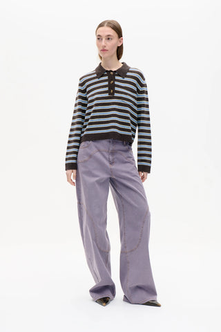 Baum Und Pferdgarten Cori Striped Rugby Sweater - Chocolate