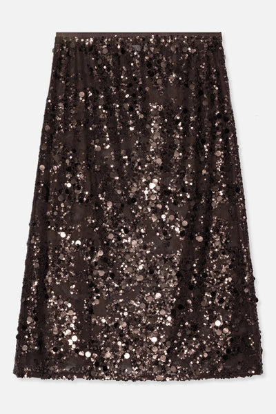 Baum Und Pferdgarten Shania Sequin Skirt - Coffee Bean Brown
