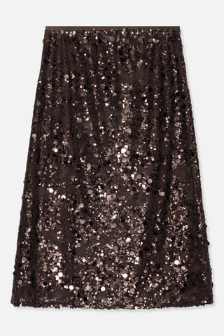 Baum Und Pferdgarten Shania Sequin Skirt - Coffee Bean Brown