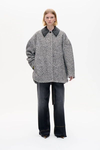 Baum Und Pferdgarten Berfe Tweed Jacket - Black White Herringbone