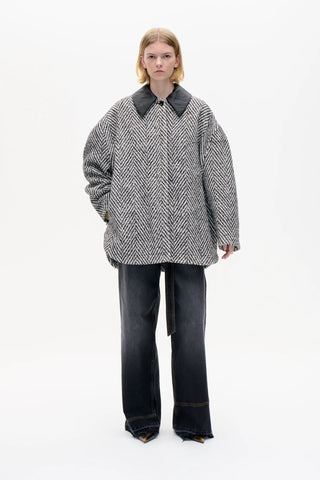 Baum Und Pferdgarten Berfe Tweed Jacket - Black White Herringbone