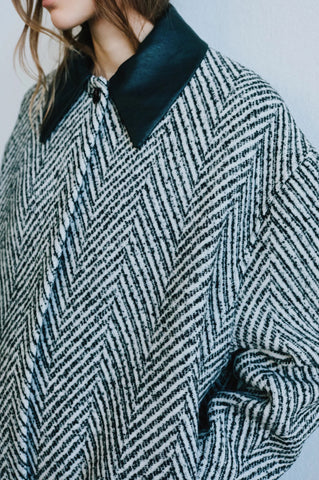 Baum Und Pferdgarten Berfe Tweed Jacket - Black White Herringbone