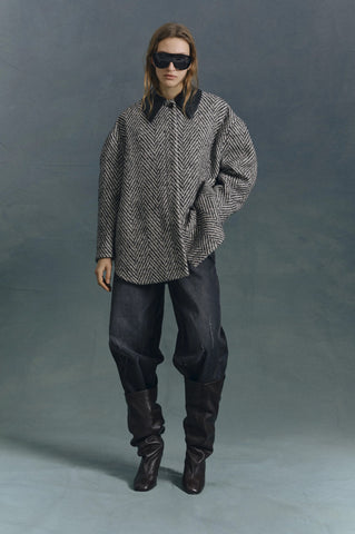 Baum Und Pferdgarten Berfe Tweed Jacket - Black White Herringbone