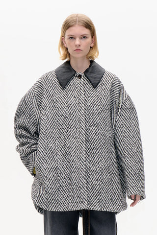 Baum Und Pferdgarten Berfe Tweed Jacket - Black White Herringbone