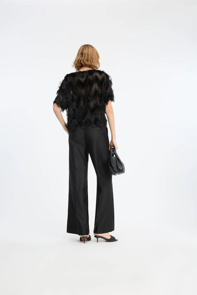 Munthe Rossi Fringed Blouse - Black