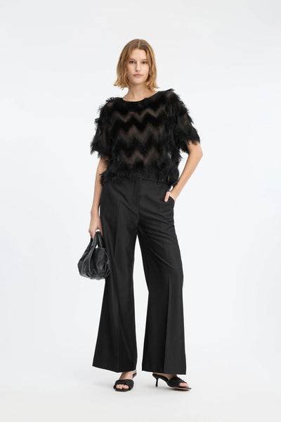 Munthe Rossi Fringed Blouse - Black