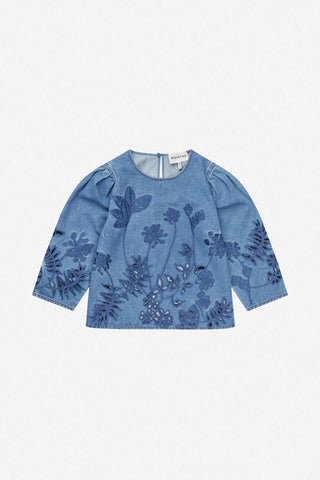Munthe Bramble Denim Cutwork Top - Denim