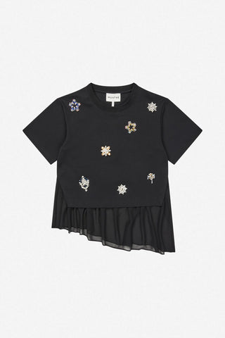Munthe Vach Black Embellshed T-Shirt