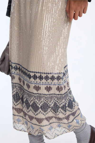Munthe Vuzia Sequin Skirt - Camel