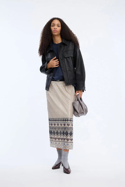 Munthe Vuzia Sequin Skirt - Camel