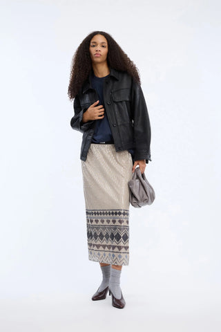 Munthe Vuzia Sequin Skirt - Camel