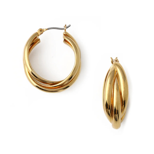 Orelia Jewellery Interlocking Hoop Earrings - Gold