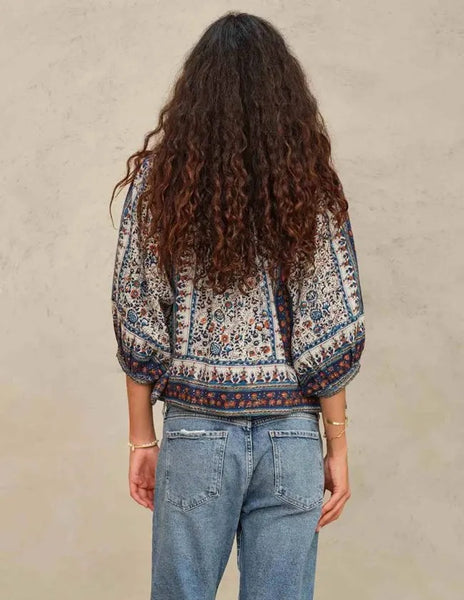 M.A.B.E. Apparel Cass Print Jacket - Indigo / Rust