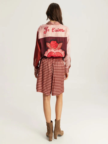 Me369 Isabel Red Aura Printed Shirt - Red Aura