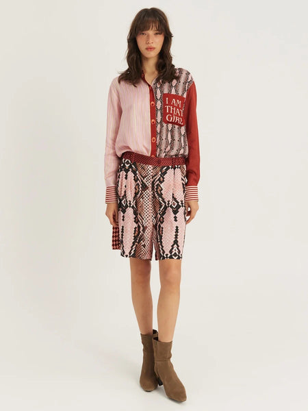 Me369 Isabel Red Aura Printed Shirt - Red Aura