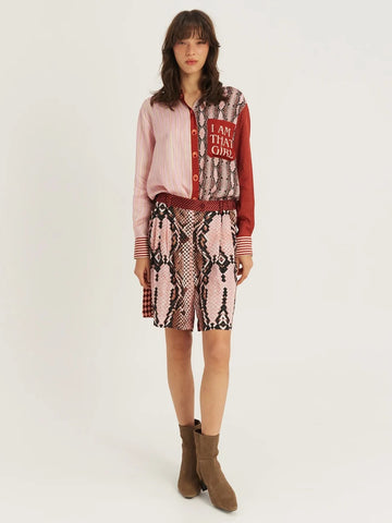 Me369 Isabel Red Aura Printed Shirt - Red Aura