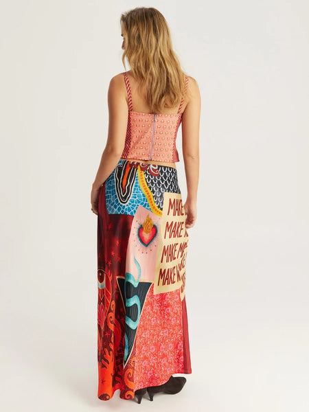 Me369 Blakely Red Aura Slip Skirt - Red Aura