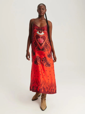 Me369 Olivia Red Aura Camisole Dress - Red Aura