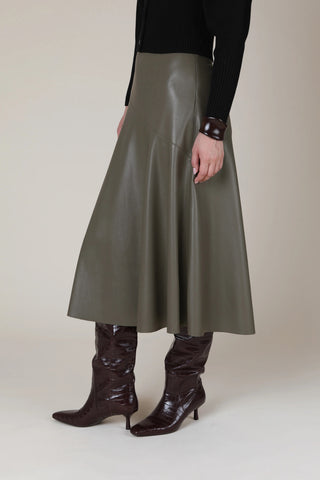 VI.VE.RE Rana Fit and Flare Skirt - Taupe