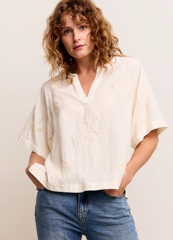 Summum Woman Cotton & Linen Blouse - Ecru