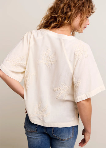 Summum Woman Cotton & Linen Blouse - Ecru