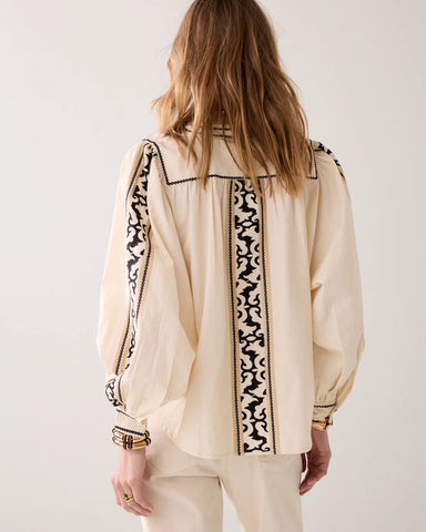 Summum Woman Ebroidered Cotton Blouse - Ivory