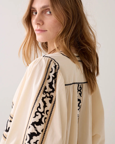 Summum Woman Ebroidered Cotton Blouse - Ivory