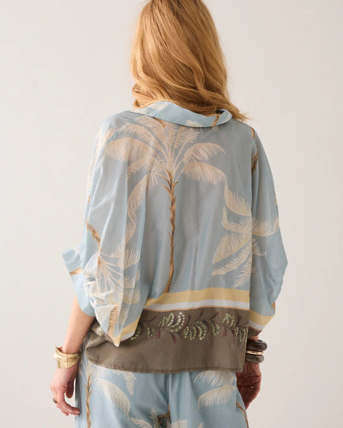 Summum Woman Transparent Blouse with Beach Print