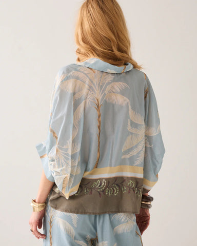 Summum Woman Transparent Blouse with Beach Print