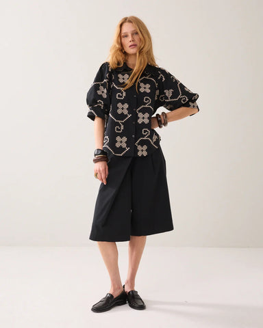 Summum Woman Embroidered Blouse - Black