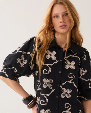 Summum Woman Embroidered Blouse - Black