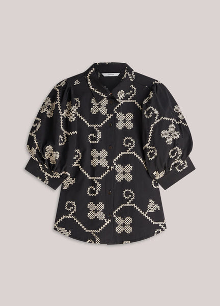 Summum Woman Embroidered Blouse - Black