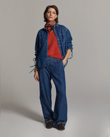 Summum Woman Denim Blouse Tencel Twill - Denim