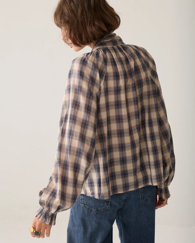 Summum Woman Cotton Pussy Bow Blouse - Blue