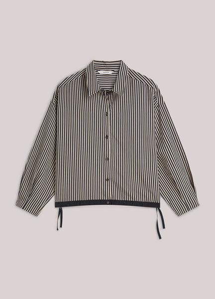 Summum Woman Striped Blouse with Drawstring - Blue