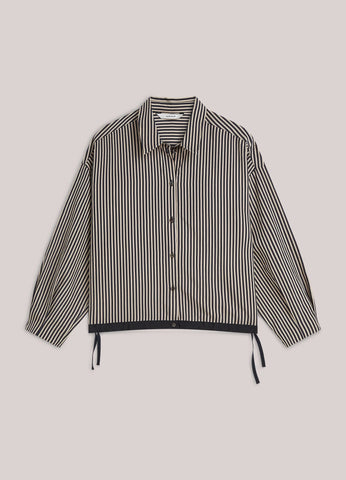 Summum Woman Striped Blouse with Drawstring - Blue