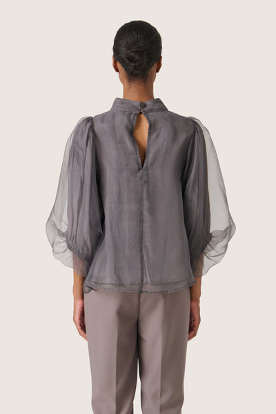 Soaked In Luxury SLChaya Blouse - Dark Gull Grey