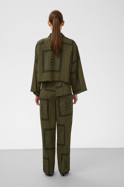 Soaked In Luxury SLTopaz Shirt - Rosin & Fennel Seed Monogram Green