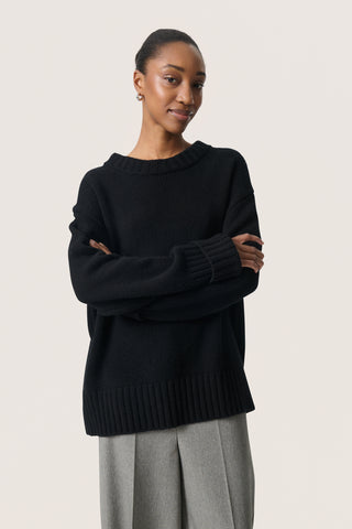 Soaked In Luxury SLMoline Crew Neck Sweater - Black