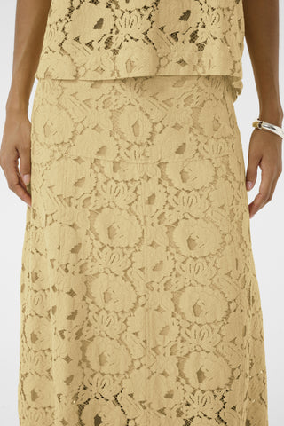 Soaked In Luxury SLTaya Lace Skirt - Reed Yellow