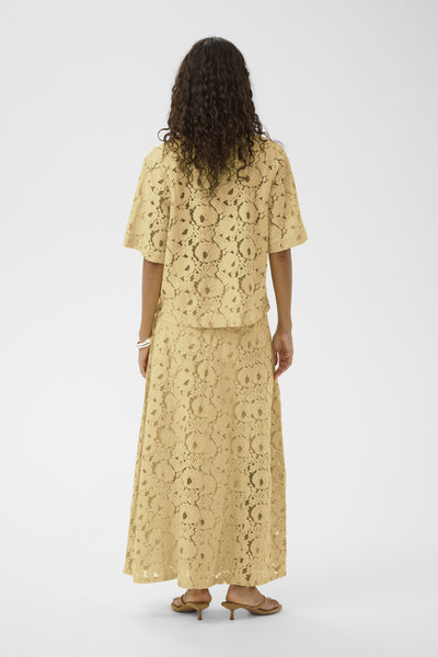 Soaked In Luxury SLTaya Lace Polo Shirt - Reed Yellow