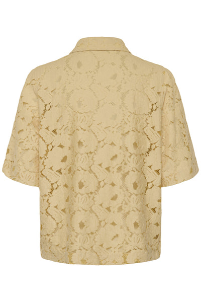 Soaked In Luxury SLTaya Lace Polo Shirt - Reed Yellow