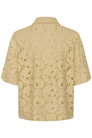 Soaked In Luxury SLTaya Lace Polo Shirt - Reed Yellow