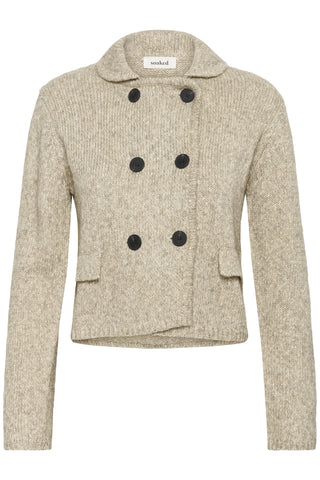 Soaked In Luxury SLZefira Cardigan - Timber Wolf Melange
