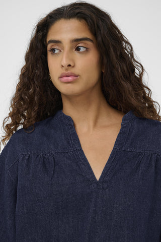 Soaked In Luxury SLCharman Toledo Denim Blouse - Dark Blue Denim