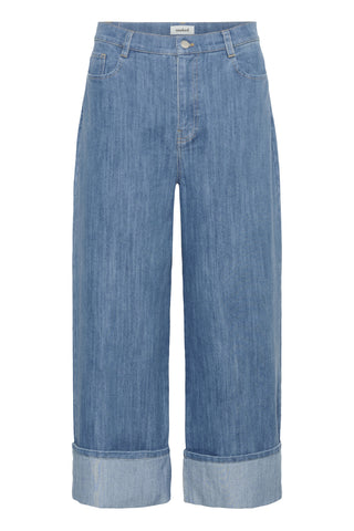 Soaked In Luxury SLNinnie Fold Up Jeans - Medium Blue Denim